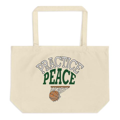 Practice Peace Large Organic Tote Bag
